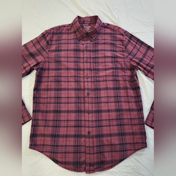 Abercrombie & Fitch Men's Red Plaid Button Front Shirt Standard Fit, sz LG - Picture 11 of 16